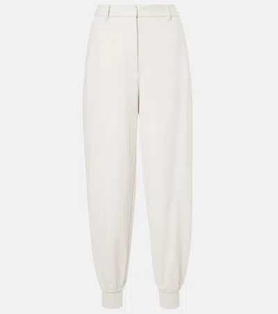 Brunello Cucinelli Cotton Jersey Sweatpants In Weiss