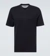 Brunello Cucinelli Silk And Cotton-blend Jersey T-shirt In Black