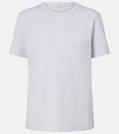 Brunello Cucinelli Cotton Jersey T-shirt In Blue