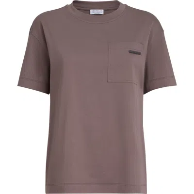 Brunello Cucinelli Cotton Jersey T-shirt In Brown
