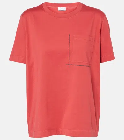 Brunello Cucinelli Cotton Jersey T-shirt In Red