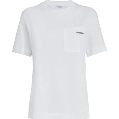Brunello Cucinelli Cotton Jersey T-shirt In White