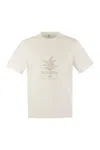 Brunello Cucinelli Men's Crew-neck Basic Fit Cotton Jersey T-shirt With Print In White