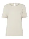 Brunello Cucinelli Cotton Jersey T-shirt With Shiny Details In Gray