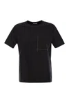 Brunello Cucinelli Cotton Jersey T Shirt With Shiny Pocket Detail