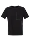 Brunello Cucinelli Cotton Jersey T Shirt With Shiny Pocket Detail In Black