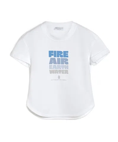 Brunello Cucinelli Cotton Jersey T-shirt With Print In White
