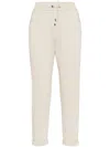Brunello Cucinelli Cropped-hose Mit Perlen In Cool Beige