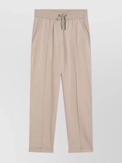 BRUNELLO CUCINELLI COTTON JOGGERS WITH ELASTIC WAISTBAND AND SIDE POCKETS