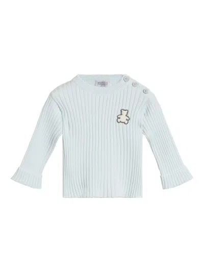 Brunello Cucinelli Babies' Cotton Jumper In Blue