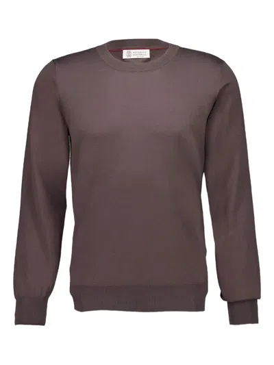 Brunello Cucinelli Cotton Jumper In Brown