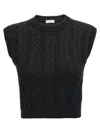 Brunello Cucinelli Black Dazzling Double Cable Knit Vest