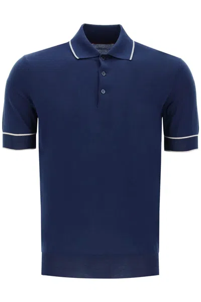 Brunello Cucinelli Polo Shirt In 蓝色的
