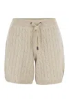 Brunello Cucinelli Women's Cotton Knit Shorts With Sequins