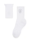 Brunello Cucinelli Techno Cotton Logo Socks In White