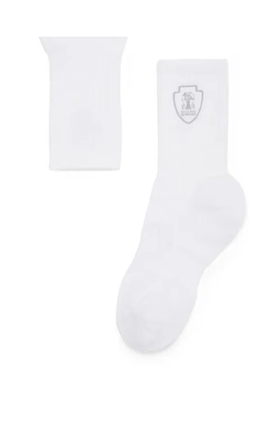 Brunello Cucinelli Cotton Knit Socks In White
