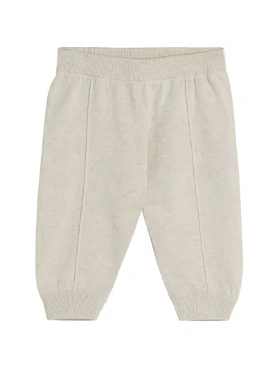 Brunello Cucinelli Babies' Bernie-intarsia Cotton Trousers In Neutrals