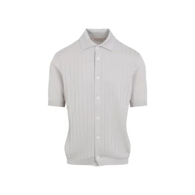 Brunello Cucinelli Cotton Knitted Polo In White