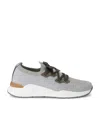 Brunello Cucinelli Cotton Knitted Sneakers In Grey
