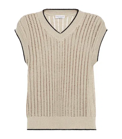 BRUNELLO CUCINELLI COTTON KNITTED VEST