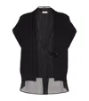 Brunello Cucinelli Layered Cardigan With Monili In Black