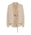 Brunello Cucinelli Cardigan With Multilayer In Brown