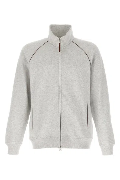 BRUNELLO CUCINELLI BRUNELLO CUCINELLI COTTON LEATHER SWEATSHIRT