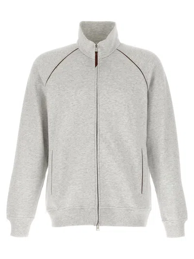BRUNELLO CUCINELLI BRUNELLO CUCINELLI COTTON LEATHER SWEATSHIRT