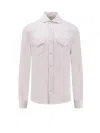 Brunello Cucinelli Men Cotton Leisure Fit Shirt In Metallic