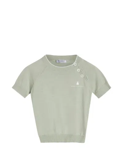 Brunello Cucinelli Cotton Lightweight Knit Baby Bernie T-shirt In Green