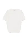 Brunello Cucinelli Men Cotton Lightweight Knit T-shirt With Contrast Details In White