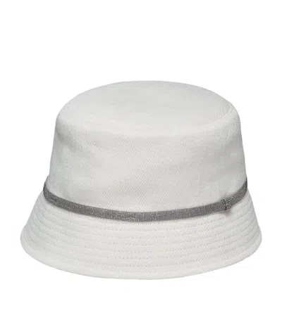 Brunello Cucinelli Cotton-linen Bucket Hat In White