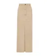 Brunello Cucinelli Cotton-linen Chino Maxi Skirt In Brown