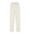 Brunello Cucinelli Linen Trousers With High Waist And Pockets In Beige