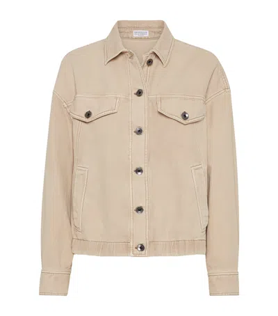 BRUNELLO CUCINELLI COTTON-LINEN GARMENT-DYED JACKET