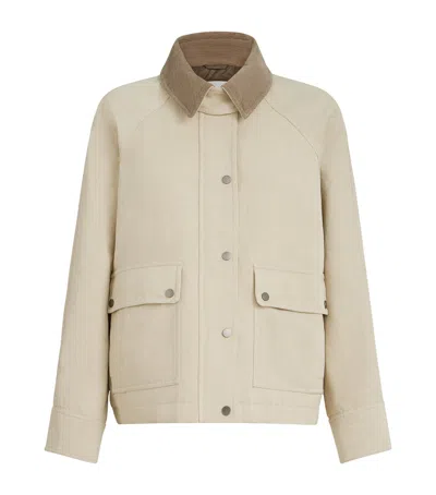 Brunello Cucinelli Cotton-linen Jacket In Neutral