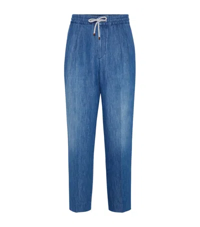 BRUNELLO CUCINELLI COTTON-LINEN LEISURE JEANS
