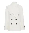 Brunello Cucinelli White Double Breasted Jacket With Beaded Jewelry Decoration In White