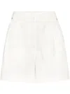 Brunello Cucinelli Cotton-linen Wide-leg Shorts In White