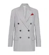 Brunello Cucinelli Striped Twill Blazer In White