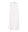 Brunello Cucinelli Cotton-linen Wide-leg Trousers In White