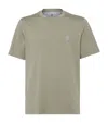 Brunello Cucinelli Crew-neck T-shirt With Printed Logo In Green
