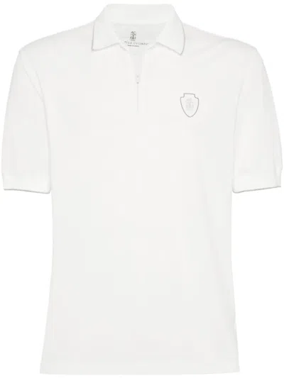 Brunello Cucinelli Cotton Logo-tennis Polo Shirt In White