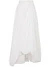 Brunello Cucinelli Long Cotton Skirt With Asymmetric Draped Detailing
