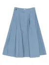 Brunello Cucinelli Cotton Long Skirt In Blue