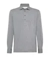 Brunello Cucinelli Cotton Long-sleeve Polo Shirt In Grey