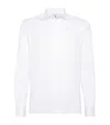 Brunello Cucinelli Cotton Long-sleeve Polo Shirt In White
