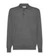 Brunello Cucinelli Cotton Long-sleeve Polo Sweater In Grey