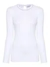 Brunello Cucinelli White Cotton Long Sleeves T-shirt In Blanco
