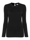 Brunello Cucinelli Woman's Long-sleeved Black Cotton T-shirt In Gris